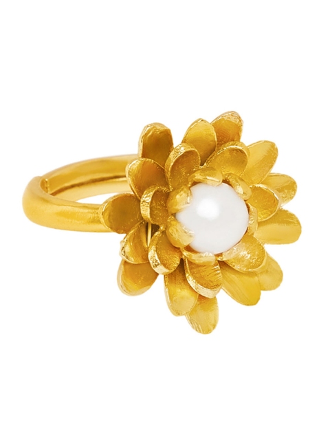 

Zariin Women Gold-Plated & White Handcrafted Finger Ring