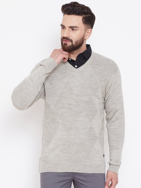 

Duke Men Grey Self Design Sweater