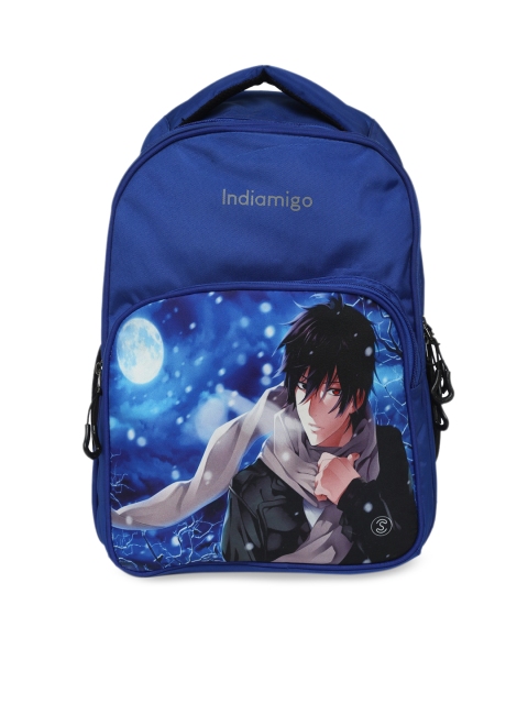 

Indiamigo Unisex Blue Graphic Backpack