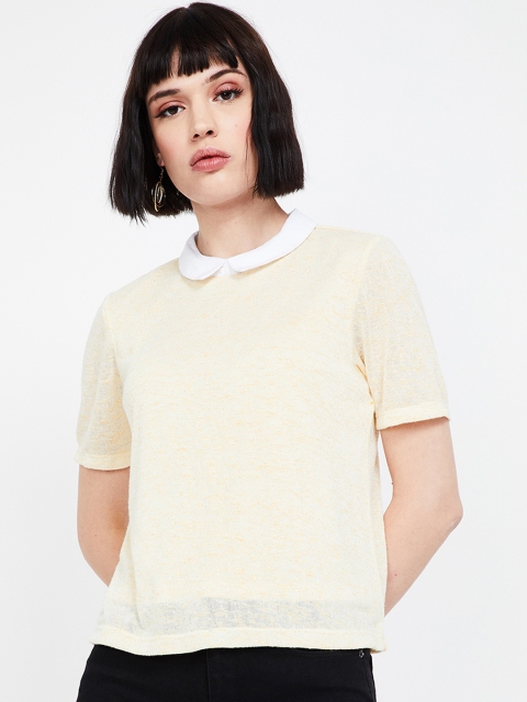 

Bossini Women Yellow Colourblocked Top