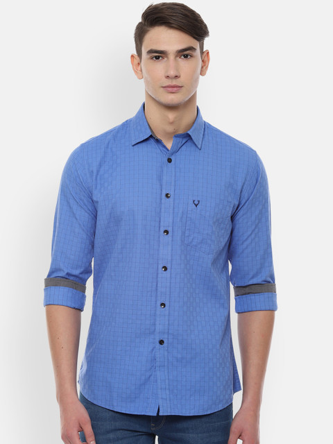 

Allen Solly Men Blue Slim Fit Checked Casual Shirt