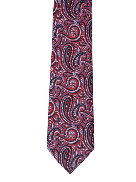 

Calvadoss Blue & Red Woven Design Broad Tie