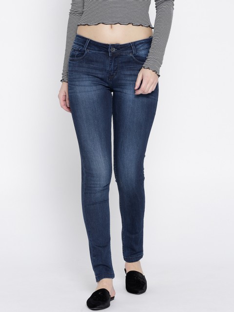 

Xpose Women Navy Blue Slim Fit Mid-Rise Clean Look Stretchable Jeans