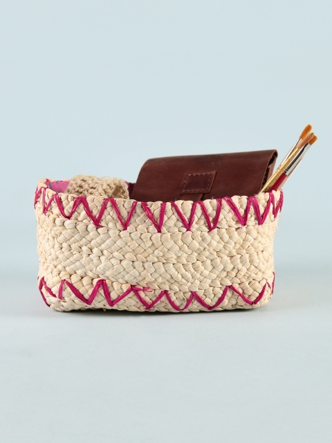 

Chumbak Brown Colorful Small Storage Basket