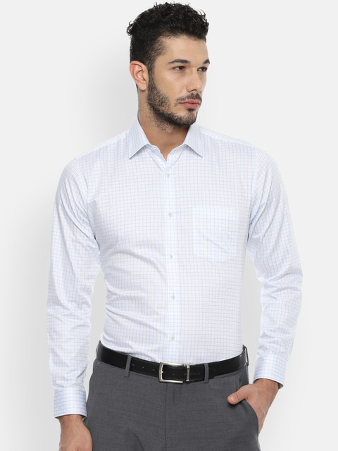 

Van Heusen Men White Regular Fit Checked Formal Shirt