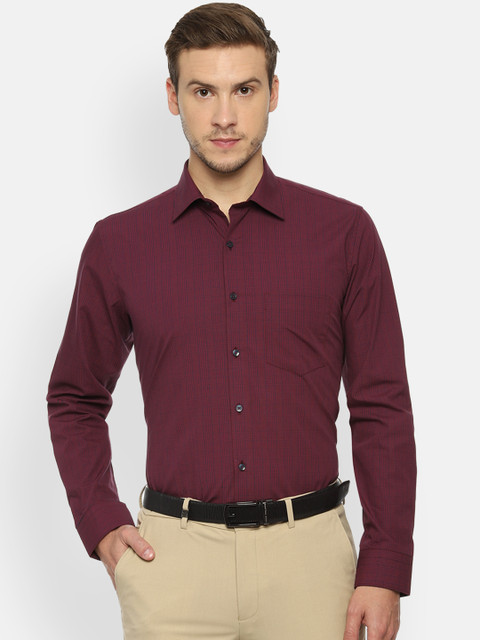 

Van Heusen Men Maroon Slim Fit Checked Formal Shirt