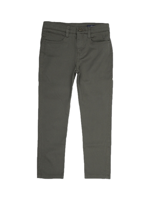 

Allen Solly Junior Boys Olive Green Regular Fit Self Design Regular Trousers
