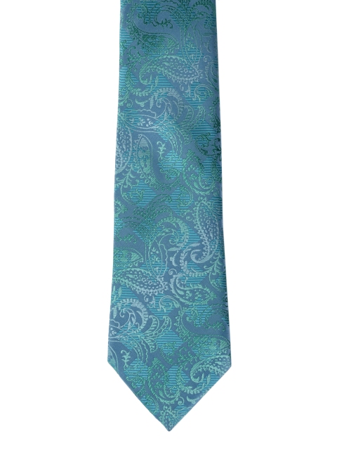 

Calvadoss Turquoise Blue Woven Design Broad Tie