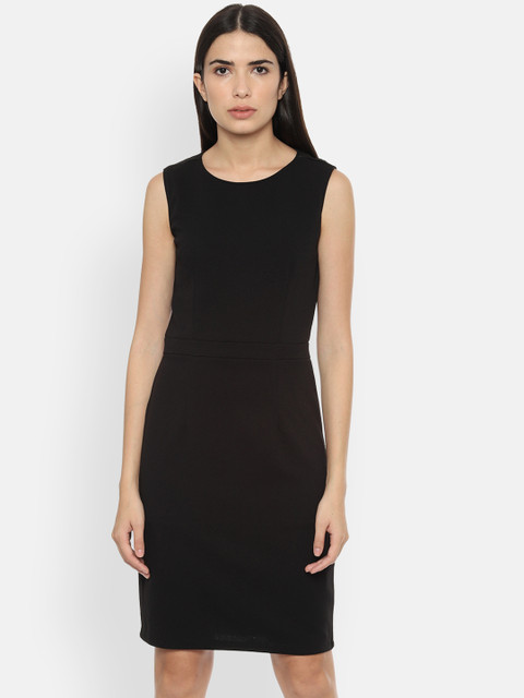 

Van Heusen Woman Black Solid Sheath Dress