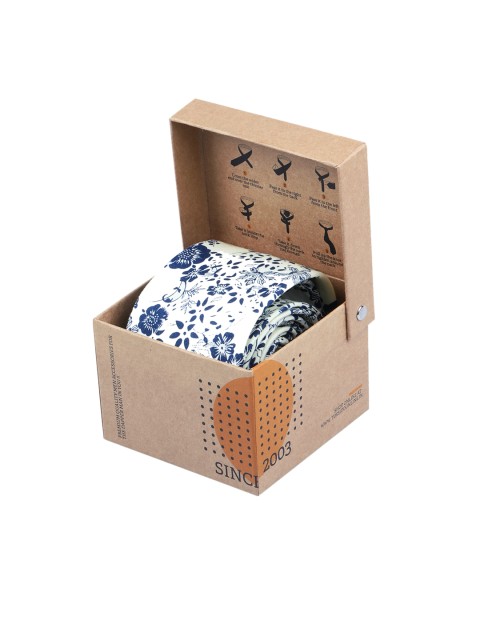 

Tossido Yellow & Navy Blue Printed Broad Tie