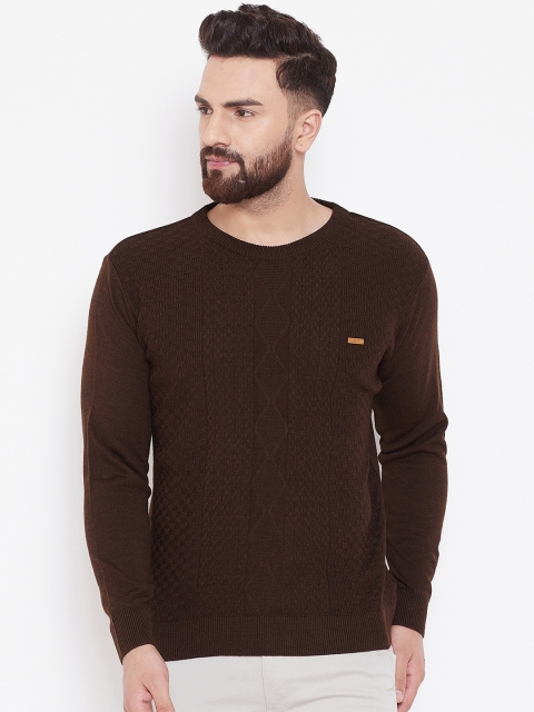 

Duke Men Brown Self Design Sweater