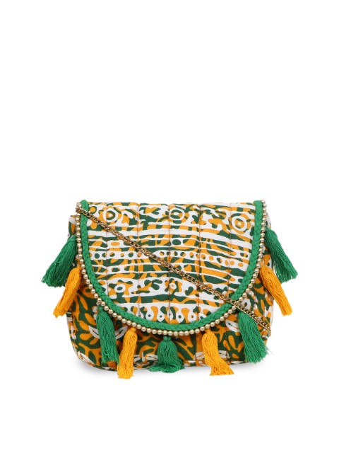 

Diwaah Green & Yellow Printed Sling Bag