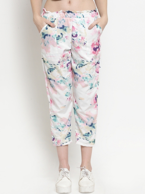 

J Style Women White Printed Slim Fit Capris