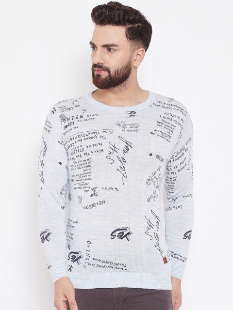 

Duke Men Blue Printed Sweater