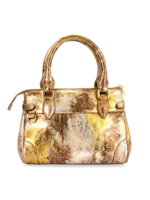 

Eske Women Gold-Toned Printed Leather Handheld Bag
