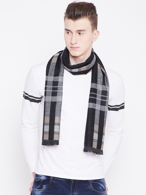 

Alvaro Castagnino Men Black & Grey Checked Muffler