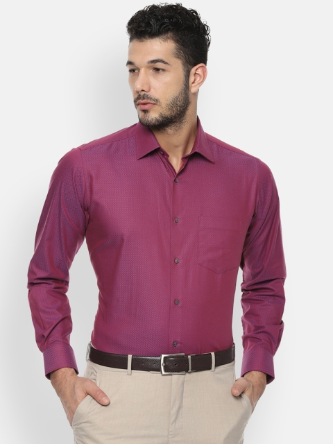 

Van Heusen Men Pink Self Design Formal Shirt