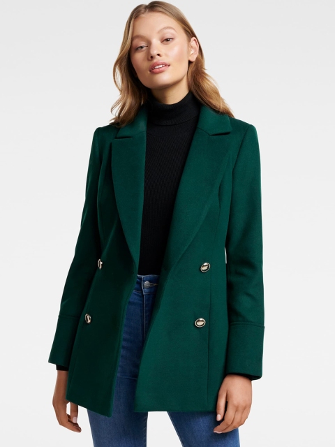 

Forever New Women Green Solid Jacket