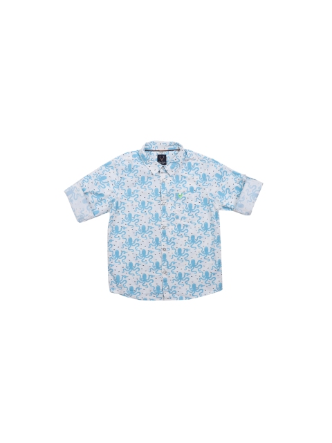 

Allen Solly Junior Boys Blue Regular Fit Printed Casual Shirt