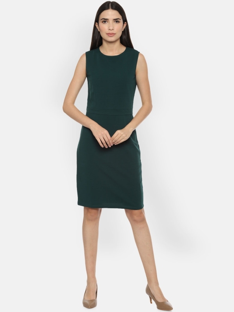 

Van Heusen Woman Solid Green Sheath Dress