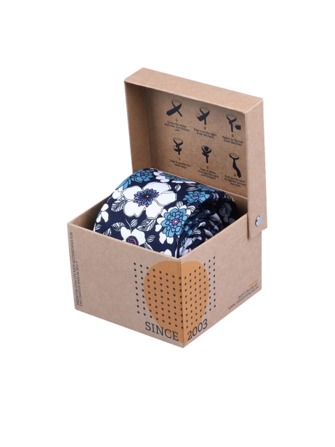 

Tossido Men Blue & White Printed Broad Tie