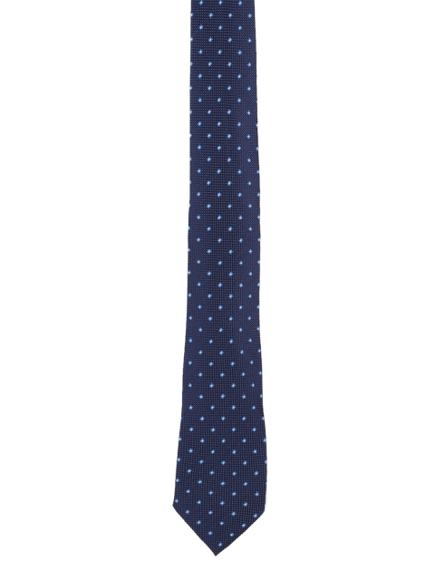 

Peter England Navy Blue Woven Design Broad Tie