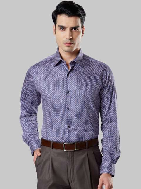 

Raymond Men Blue & White Regular Fit Printed Formal Shirt