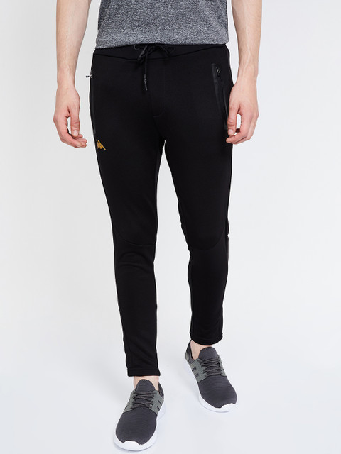 

Kappa Men Black Solid Straight-Fit Track Pants