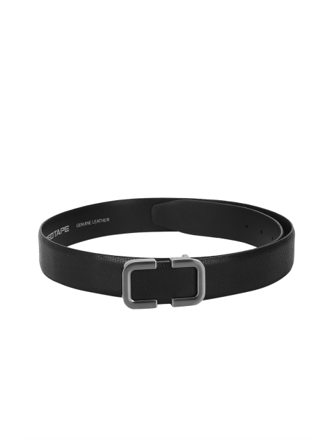 

Red Tape Men Black Textured Leather Belt
