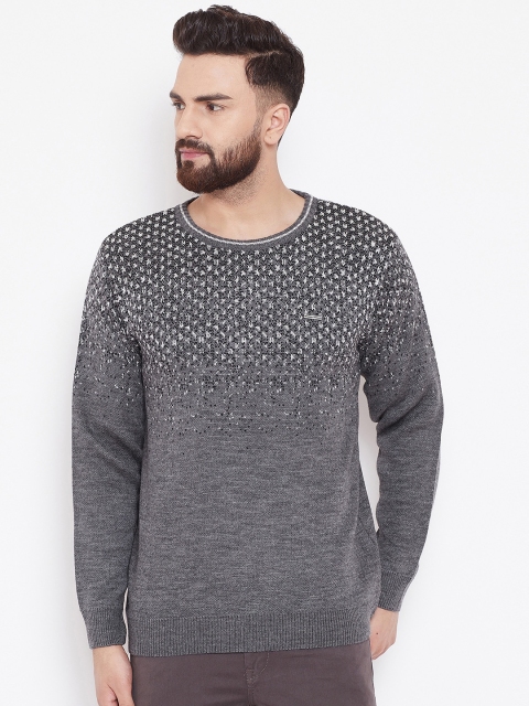 

Duke Men Grey Self Design Sweater