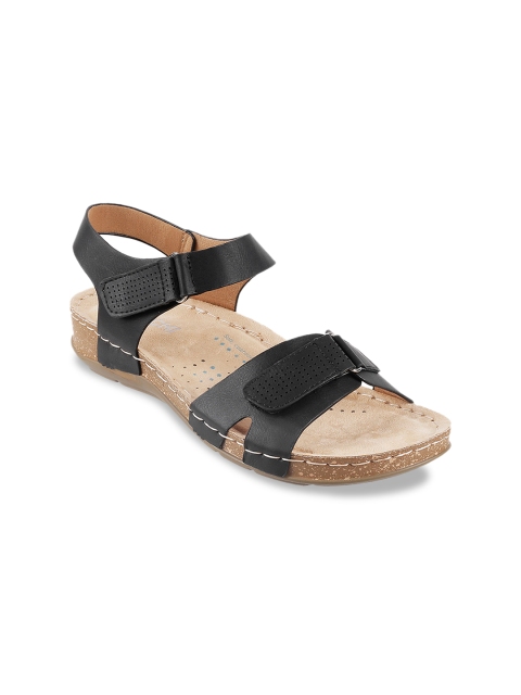 

Mochi Women Black Solid Open Toe Flats