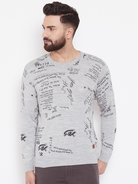 

Duke Men Grey Printed Sweater