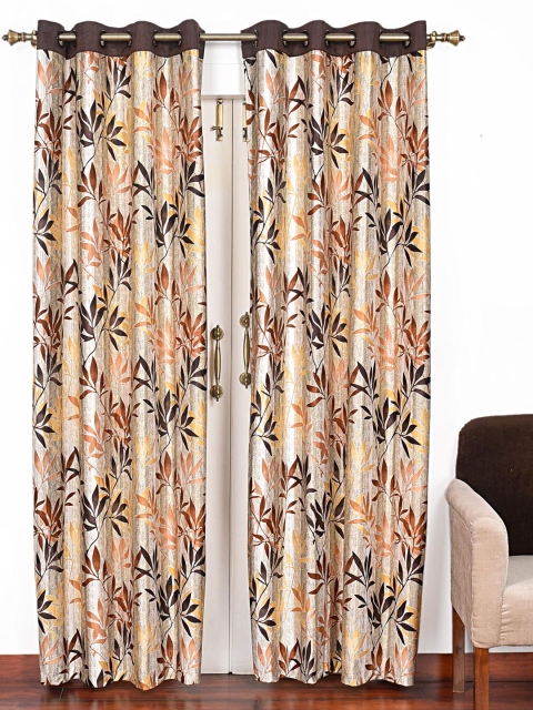 

Ariana Brown & Beige Set of 2 Door Curtains