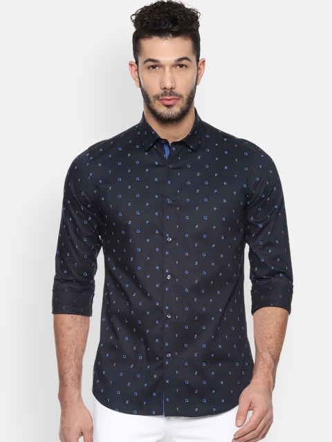 

Allen Solly Sport Men Navy Blue Slim Fit Printed Casual Shirt