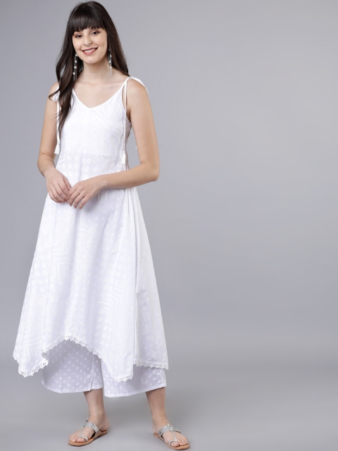 

Vishudh Women Off-White Printed Kurta with Palazzos
