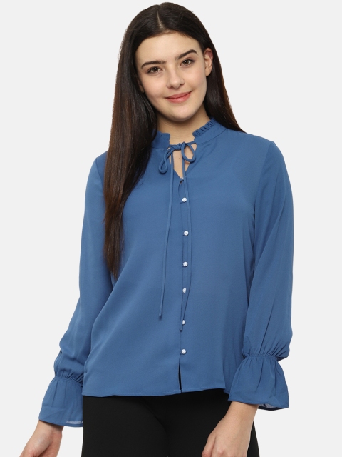 

Van Heusen Woman Blue Regular Fit Solid Casual Shirt