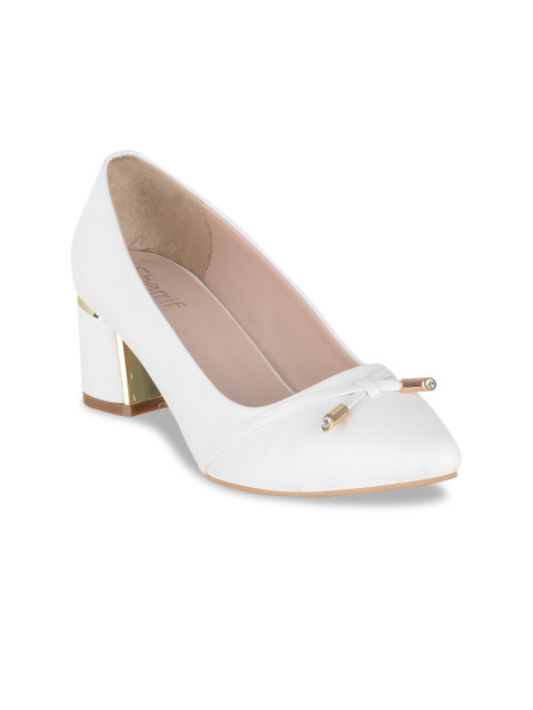 

Sherrif Shoes Women White Solid Pumps