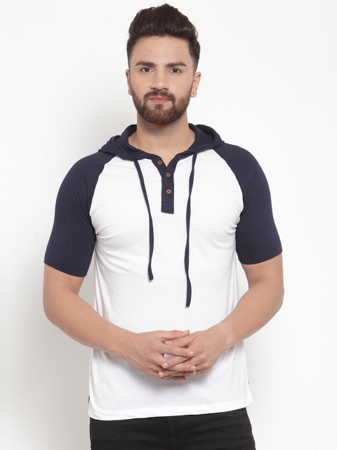 

Kalt Men White Solid Hood T-shirt