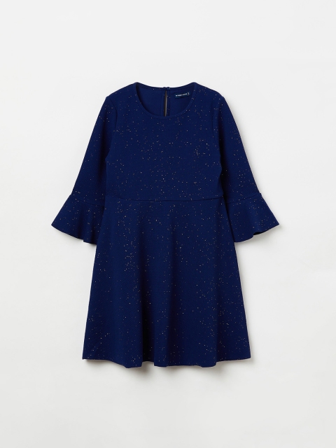 

Fame Forever by Lifestyle Girls Navy Blue & White Printed Fit and Flare Dress