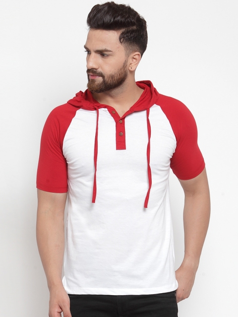 

Kalt Men White Solid Hood T-shirt