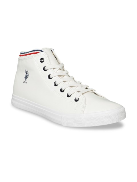 

U.S. Polo Assn. Men Off-White Mid-Top Sneakers