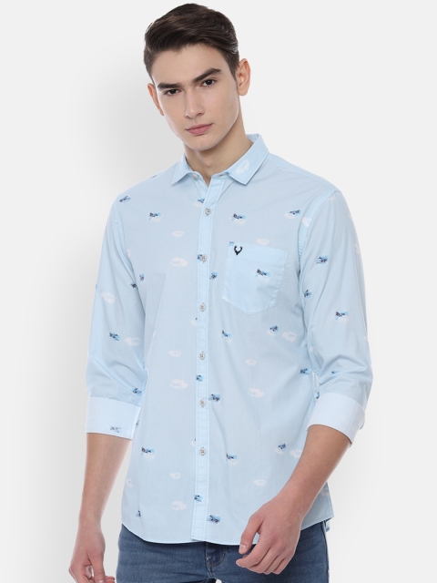 

Solly Jeans Co. Men Blue Regular Fit Printed Casual Shirt