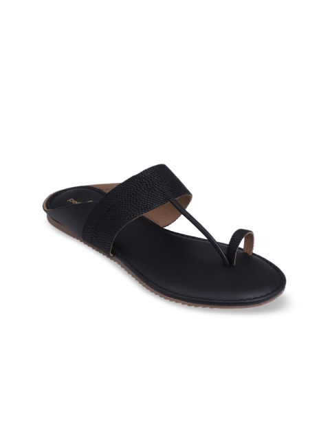 

Pelle Albero Women Black Solid Open Toe Flats