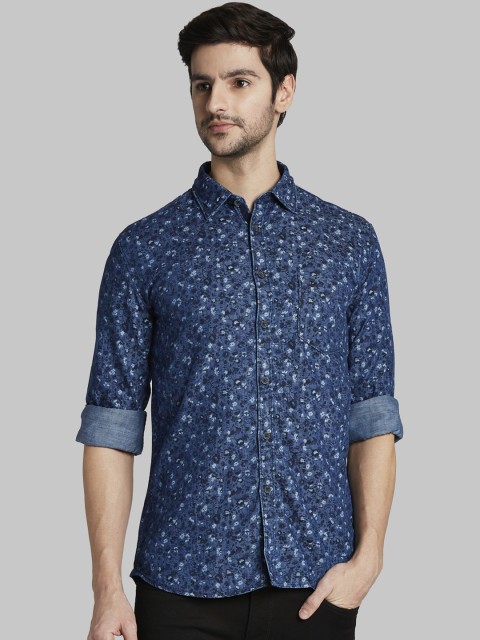 

Parx Men Blue Slim Fit Printed Casual Shirt