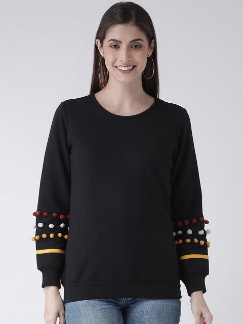 

The Vanca Women Black Solid Sweatshirt