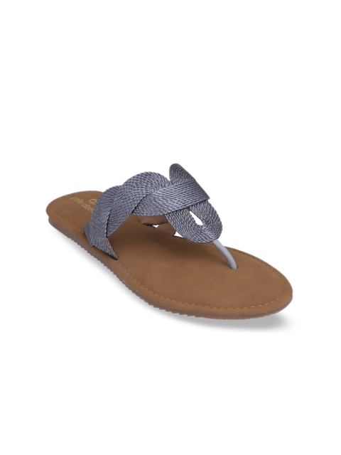 

pelle albero Women Grey Solid T-Strap Flats