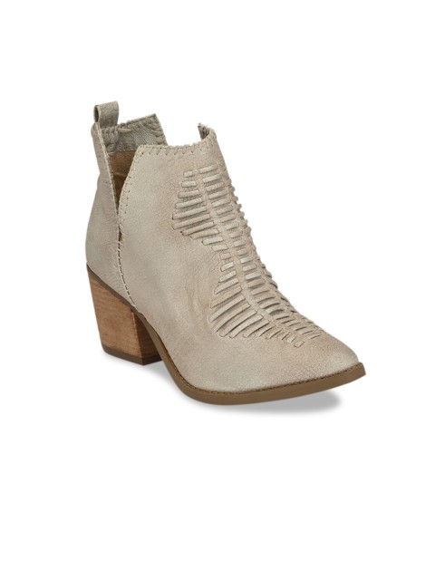 

Zebba Women Silver-Toned Textured Heeled Boots