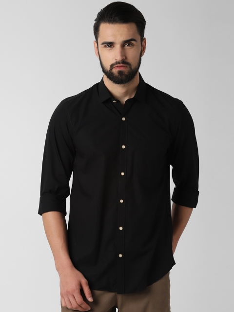 

Peter England Men Black Slim Fit Solid Casual Shirt