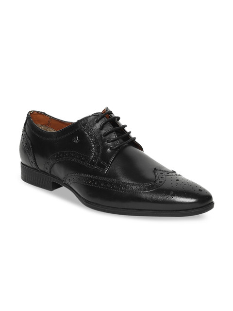 

Arrow Men Black Solid Leather Brogues