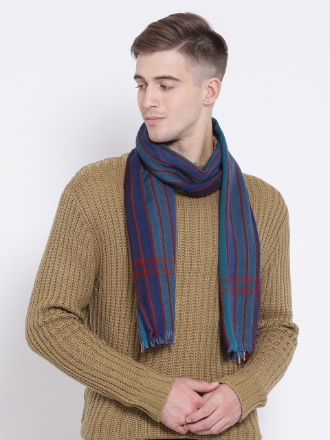 

SHINGORA Men Blue & Red Striped Muffler